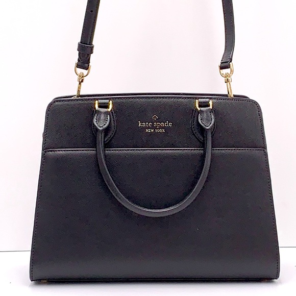 KATE SPADE Madison Saffiano Leather Medium Satchel BLACK COLOR - Picture 6 of 15